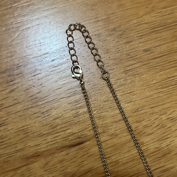 Tribal Triangle Banner with Spike Tassels Adjustable Necklace Gold Tone Stone - Picture 3 of 5